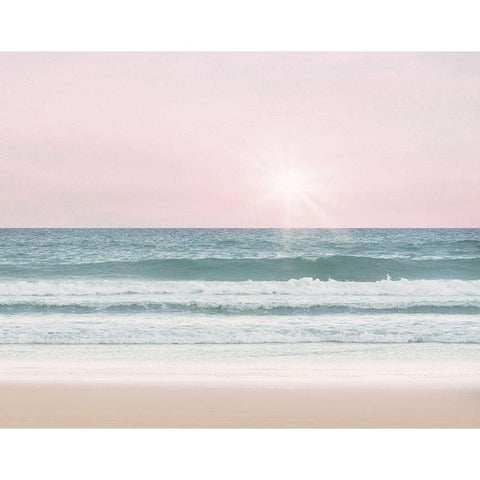 Pinky Beach White Modern Wood Framed Art Print by Straatsma, Leah