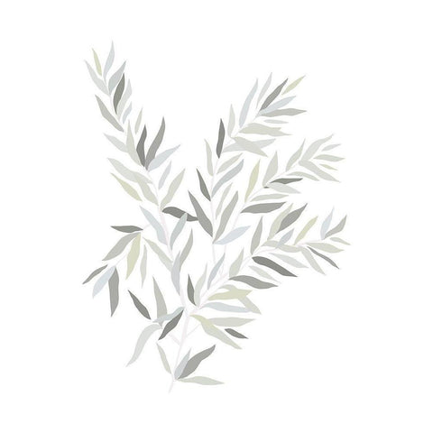 Neutral Leaves White Modern Wood Framed Art Print by Straatsma, Leah