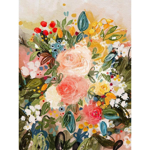 Autumn Florals Gold Ornate Wood Framed Art Print with Double Matting by Straatsma, Leah