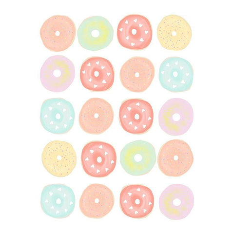 Delicious Donuts White Modern Wood Framed Art Print by Straatsma, Leah