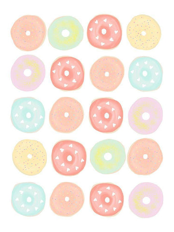 Delicious Donuts White Modern Wood Framed Art Print with Double Matting by Straatsma, Leah