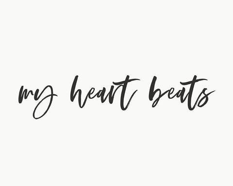 My Heart Beats 2 White Modern Wood Framed Art Print with Double Matting by Straatsma, Leah