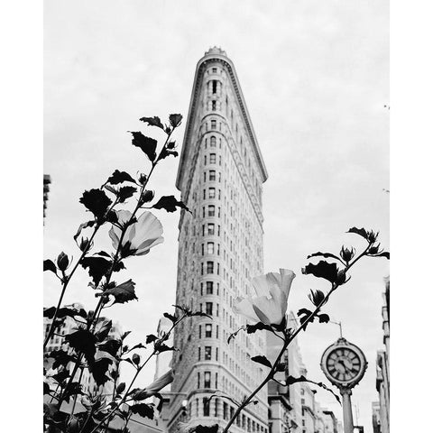 NYC Flatiron Black Modern Wood Framed Art Print with Double Matting by Straatsma, Leah