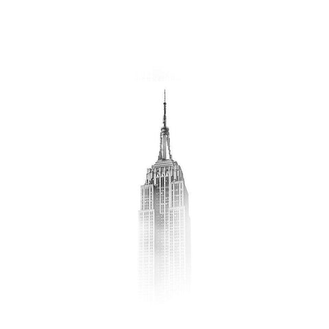 NYC Fog Black Modern Wood Framed Art Print with Double Matting by Straatsma, Leah