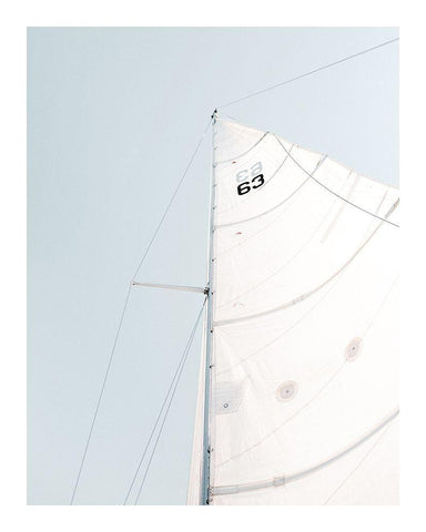 Sailboat White Modern Wood Framed Art Print with Double Matting by Straatsma, Leah