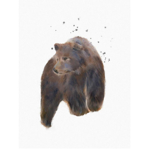 Blue Bear Black Modern Wood Framed Art Print with Double Matting by Straatsma, Leah