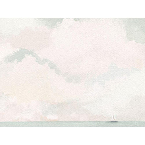 Sailing And Clouds White Modern Wood Framed Art Print by Straatsma, Leah