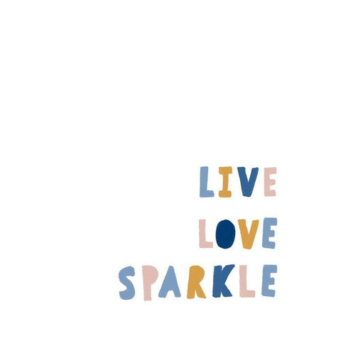 Live Love Sparkle White Modern Wood Framed Art Print by Straatsma, Leah