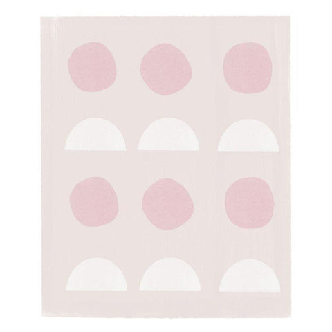 Abstract Pink Circles White Modern Wood Framed Art Print by Straatsma, Leah