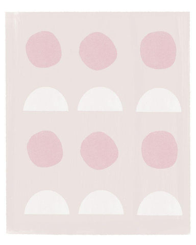 Abstract Pink Circles White Modern Wood Framed Art Print with Double Matting by Straatsma, Leah