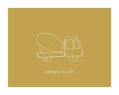 Cement Truck Mustard Black Ornate Wood Framed Art Print with Double Matting by Straatsma, Leah