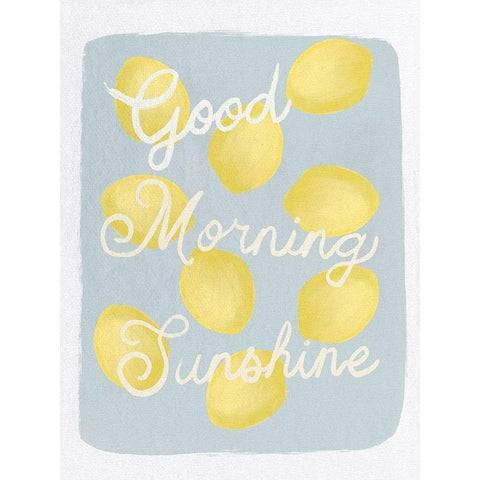 Good Morning Sunshine Lemons Black Modern Wood Framed Art Print with Double Matting by Straatsma, Leah