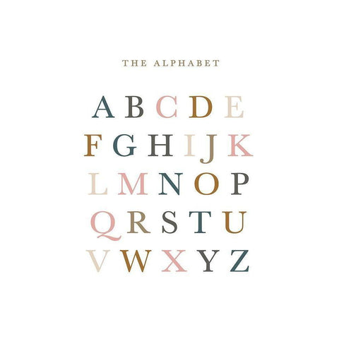 Alphabet Fall Gems White Modern Wood Framed Art Print by Straatsma, Leah