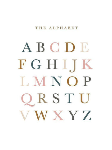 Alphabet Fall Gems White Modern Wood Framed Art Print with Double Matting by Straatsma, Leah