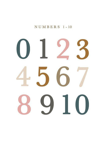 Numbers Fall Gems White Modern Wood Framed Art Print with Double Matting by Straatsma, Leah