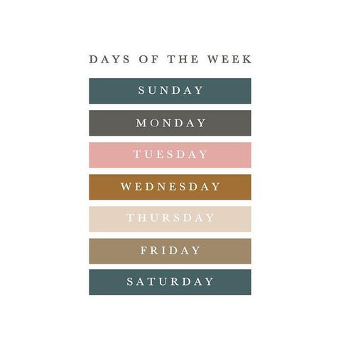 Days of the Week Fall Gems Black Modern Wood Framed Art Print with Double Matting by Straatsma, Leah