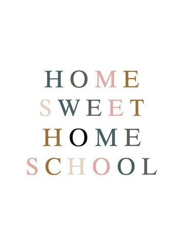 Home Sweet Home School Fall Gems White Modern Wood Framed Art Print with Double Matting by Straatsma, Leah