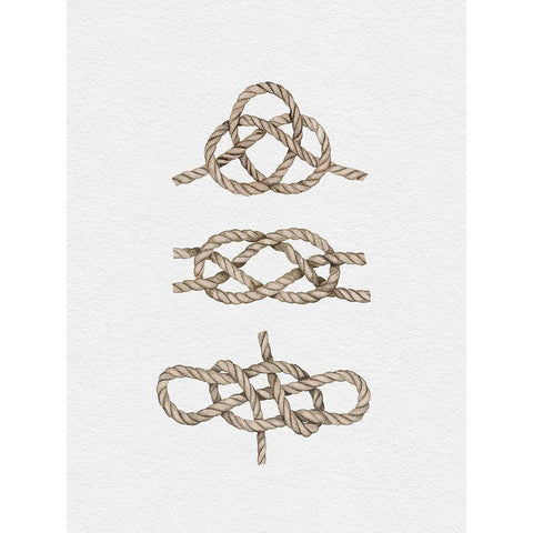 Sailor Knots Black Modern Wood Framed Art Print with Double Matting by Straatsma, Leah