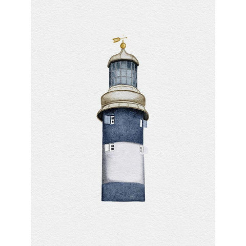 Lighthouse Gold Ornate Wood Framed Art Print with Double Matting by Straatsma, Leah