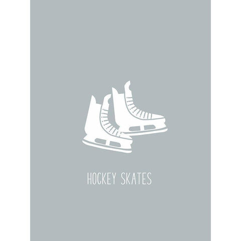 Hockey Skates White Modern Wood Framed Art Print by Straatsma, Leah