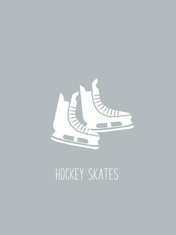 Hockey Skates White Modern Wood Framed Art Print with Double Matting by Straatsma, Leah