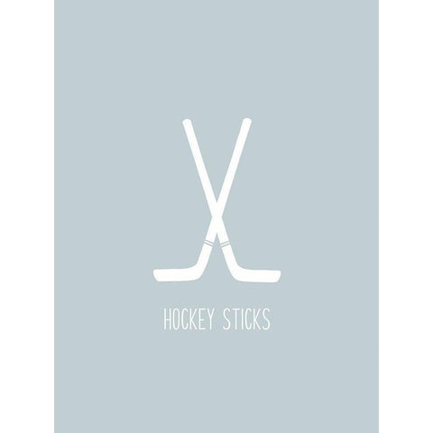 Hockey Sticks Black Modern Wood Framed Art Print with Double Matting by Straatsma, Leah