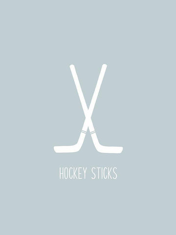 Hockey Sticks White Modern Wood Framed Art Print with Double Matting by Straatsma, Leah