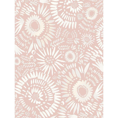 Blush and White Floral White Modern Wood Framed Art Print by Straatsma, Leah