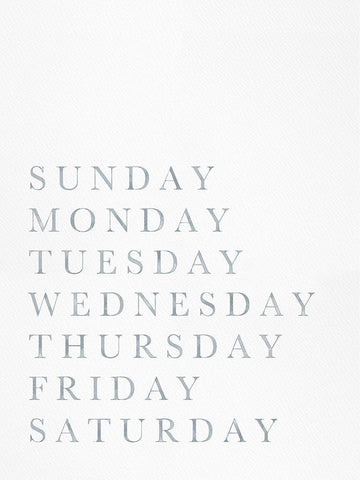 Days of the Week White Modern Wood Framed Art Print with Double Matting by Straatsma, Leah