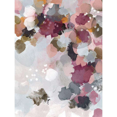 Fall Leaves Watercolor Abstract Black Modern Wood Framed Art Print with Double Matting by Straatsma, Leah