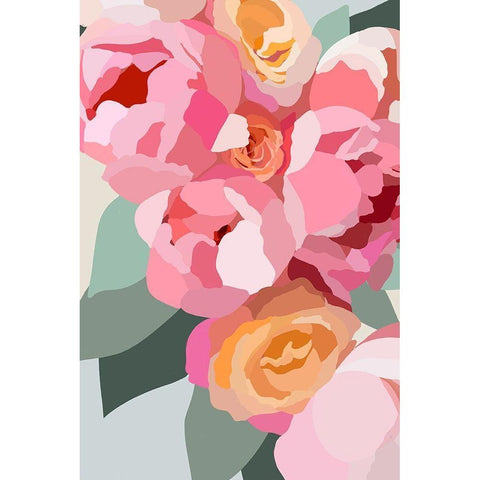 Large Peonies White Modern Wood Framed Art Print by Straatsma, Leah