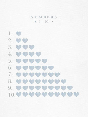 Numbers 1-10 Blue White Modern Wood Framed Art Print with Double Matting by Straatsma, Leah