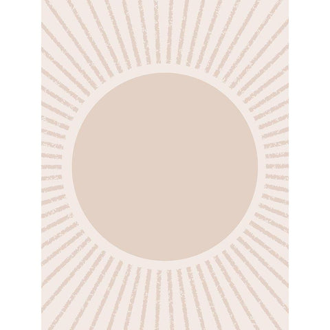 Peach Sunburst Black Modern Wood Framed Art Print with Double Matting by Straatsma, Leah