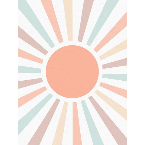 Retro Rainbow Pastel Black Modern Wood Framed Art Print by Straatsma, Leah