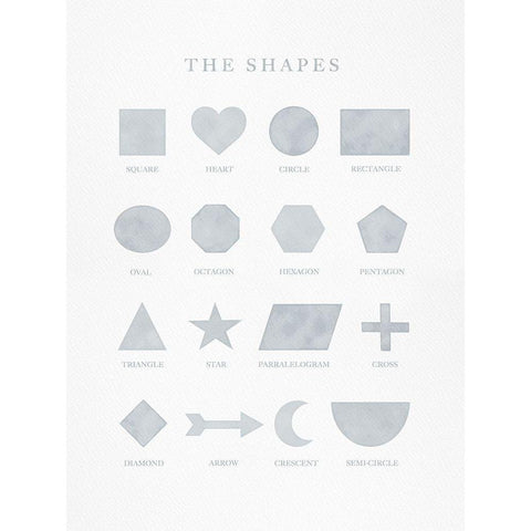 Watercolor Shapes Blue Black Modern Wood Framed Art Print with Double Matting by Straatsma, Leah