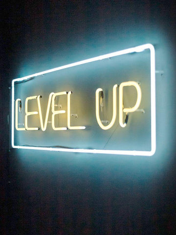 Level Up Black Ornate Wood Framed Art Print with Double Matting by Straatsma, Leah