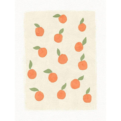 Peaches White Modern Wood Framed Art Print by Straatsma, Leah