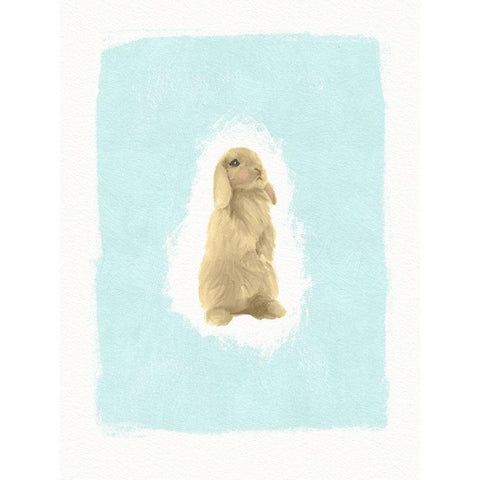 Fluffy Bunny White Modern Wood Framed Art Print by Straatsma, Leah