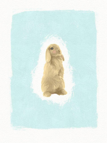 Fluffy Bunny White Modern Wood Framed Art Print with Double Matting by Straatsma, Leah