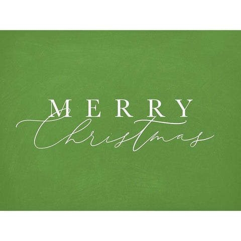 Merry Christmas Green White Modern Wood Framed Art Print by Straatsma, Leah