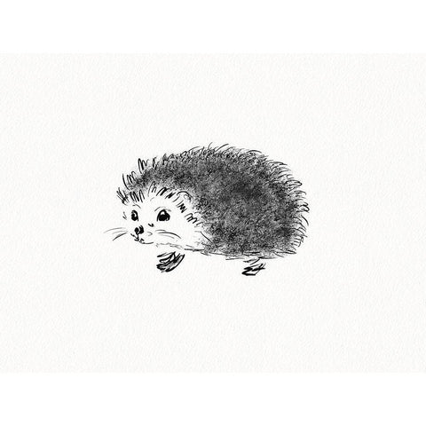 Hedgehog Black Modern Wood Framed Art Print with Double Matting by Straatsma, Leah