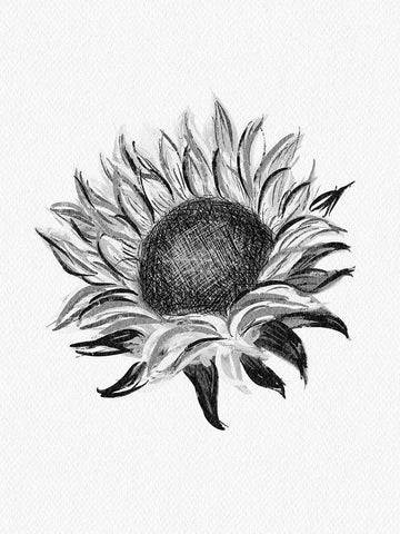 Sunflower Black Ornate Wood Framed Art Print with Double Matting by Straatsma, Leah