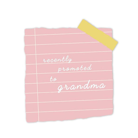 Promoted To Grandma White Modern Wood Framed Art Print by Straatsma, Leah