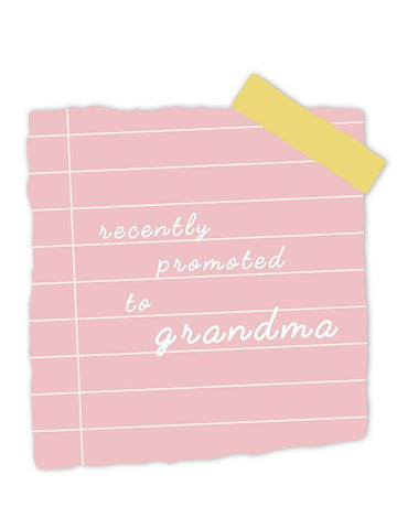 Promoted To Grandma White Modern Wood Framed Art Print with Double Matting by Straatsma, Leah