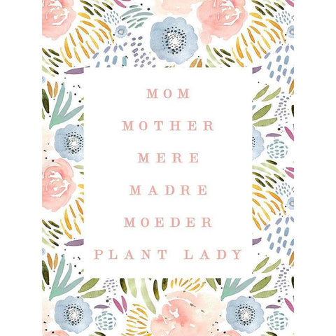 Mom Plant Lady White Modern Wood Framed Art Print by Straatsma, Leah