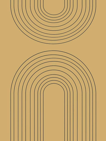 Abstract Rainbow Ochre White Modern Wood Framed Art Print with Double Matting by Straatsma, Leah