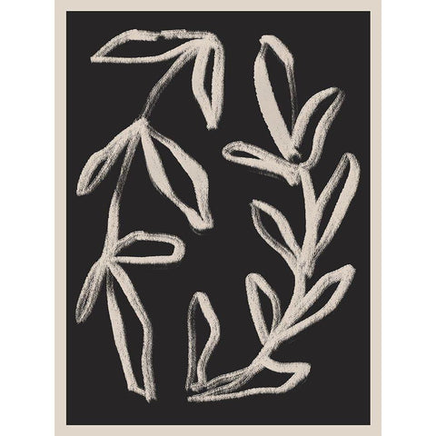 Botanical Vines 1 White Modern Wood Framed Art Print by Straatsma, Leah