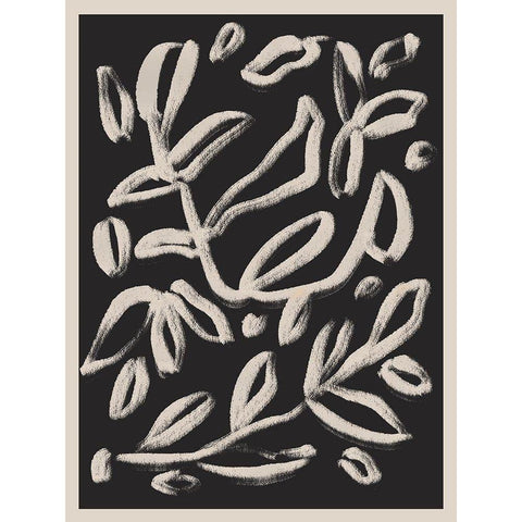 Botanical Vines 3 Black Modern Wood Framed Art Print with Double Matting by Straatsma, Leah