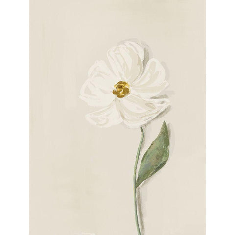 White Flower 1 Black Modern Wood Framed Art Print by Straatsma, Leah