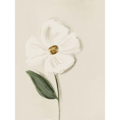 White Flower 2 Black Modern Wood Framed Art Print with Double Matting by Straatsma, Leah